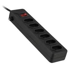 FILTRO DE LINHA 6 TOMADAS PRETO BIVOLT PE102 COD.70.0096 OEX