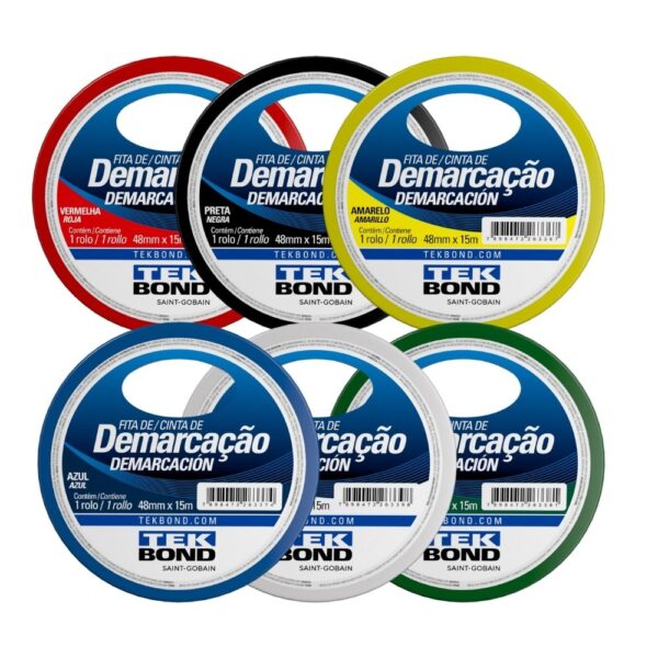FITA DE DEMARCAÇÃO DE SOLO AMARELA 48MMX15M TEKBOND - Image 3