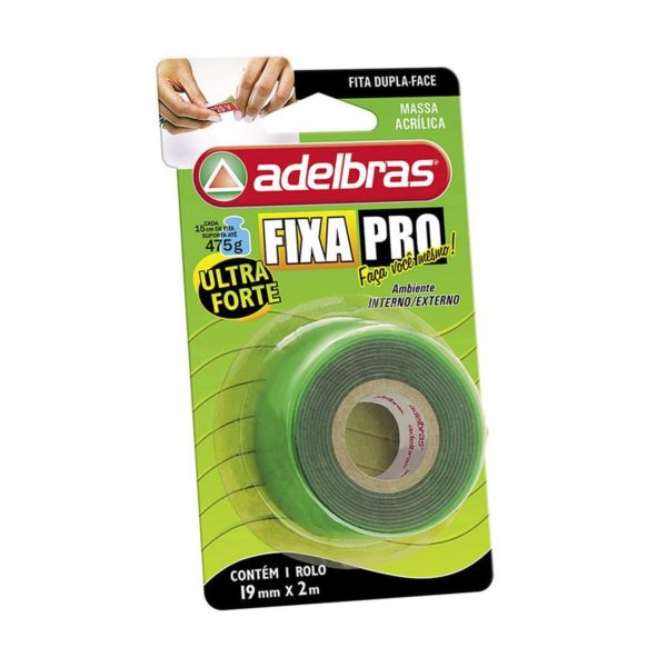 FITA  DUPLA FACE MASSA ACRILICA 19MMX2M FIXA PRO 200 ADELBRAS