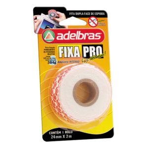 FITA DUPLA FACE C/ESPUMA FIXA PRO 24MM X 2 METROS ADELBRÁS