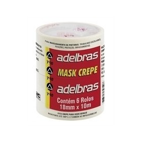 FITA CREPE 18X10METROS MASK 710 PACOTE C/6 ADELBRÁS