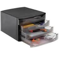 GAVETEIRO PLASTICO C/4GAVETAS FUME REF.10100004 WALEU