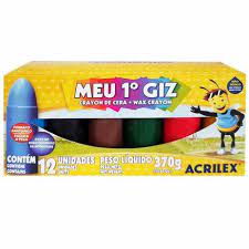 GIZAO DE CERA MEU PRIMEIRO GIZ 12 CORES ACRILEX