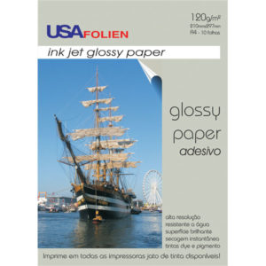 GLOSSY PAPER ADESIVO A-4 120G C/10FLS.  USA FOLIEN