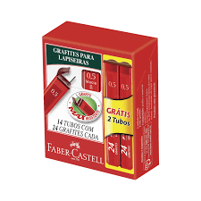 GRAFITE POLYMER 0.5MM B EMG0524B COM 14 TUBOS FABER CASTELL