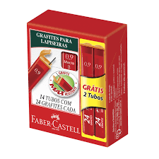 GRAFITE POLYMER 0.9MM B EMG0924B COM 14 TUBOS FABER CASTELL