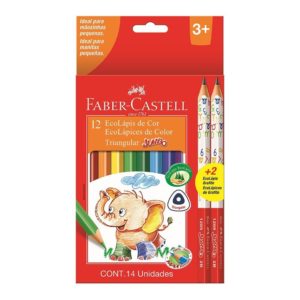 LAPIS DE COR TRIANGULAR 12 CORES ECOLAPIS JUMBO FABER CASTEL