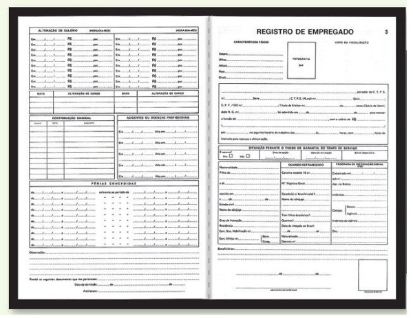 LIVRO REGISTRO DE  EMPREGADOS 50FLS. SAO DOMINGOS