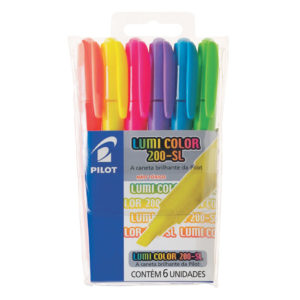 MARCA TEXTO LUMICOLOR 6 CORES BLISTER 200-SL PILOT