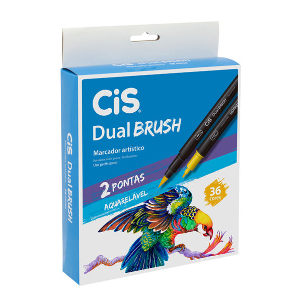 MARCADOR ARTISTICO CIS DUAL BRUSH 2PONTAS 36CORES SERTIC