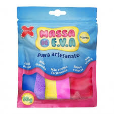 MASSA DE EVA PARA ARTESANATO 50G 10CORES DIVERSAS MAKE+