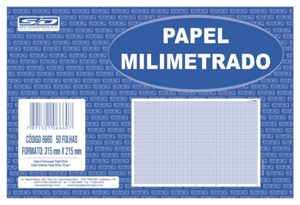 PAPEL MILIMETRADO 50 FLS SÃO DOMINGOS