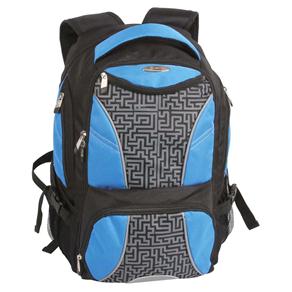 MOCHILA DE COSTAS GRANDE PRETA/AZUL Ref. 40145  UNISSEX  DMW