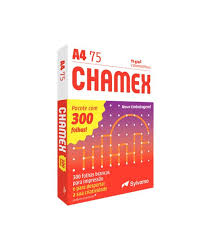 PAPEL SULFITE A-4 75G BRANCO OFFICE C/300FLS. CHAMEX