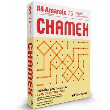 PAPEL SULFITE A-4 COLORIDO AMARELO 75G C/500FOLHAS  CHAMEX