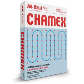PAPEL SULFITE A-4 COLORIDO AZUL 75G C/500FOLHAS CHAMEX