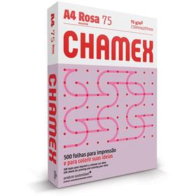 PAPEL SULFITE A-4 COLORIDO ROSA 75G C/500FOLHAS CHAMEX
