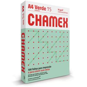 PAPEL SULFITE A-4 COLORIDO VERDE 75G C/500FOLHAS CHAMEX