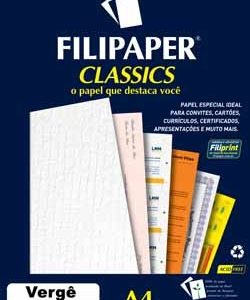 PAPEL VERGE 180G A-4 CAIXA C/50FOLHAS FILIPERSON