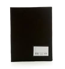 PASTA CATALOGO PVC OFÍCIO 10 ENVELOPES C/VISOR PRETA REF.123 ACP
