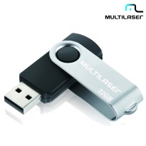 PEN DRIVE USB 2.0 16GB TWIST PRETO REF.PD588 MULTILASER