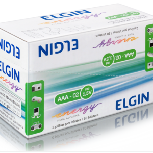 PILHA ALCALINA AAA PALITO ENERGY LR3 1,5V  COM 10 CARTELASX2 ELGIN