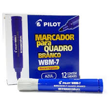 PINCEL P/QUADRO BRANCO WBM-7 AZUL CAIXA C/12 PILOT
