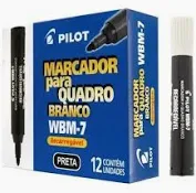PINCEL P/QUADRO BRANCO WBM-7 PRETO CAIXA C/12 PILOT