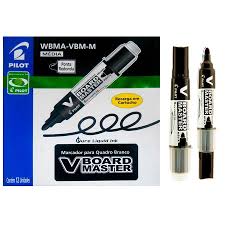 PINCEL P/QUADRO BRANCO RECARREGAVEL PRETO WBMAVBM C/12 PILOT