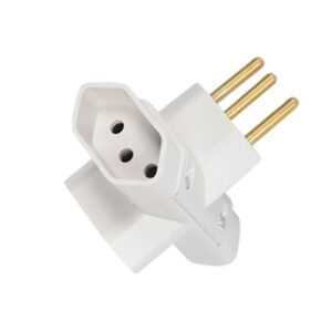 PINO MULTIPLICADOR ADAPTADOR TOMADA 3 PINOS BIVOLT BRANCO ILUMI