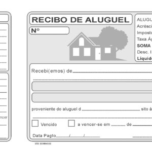 RECIBO DE ALUGUEL 50FOLHAS PACOTE C/20 BLOCOS SAO DOMINGOS