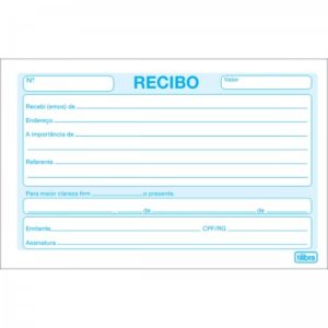 RECIBO COMERCIAL S/CANHOTO PEQUENO 50FLS. C/20 TILIBRA