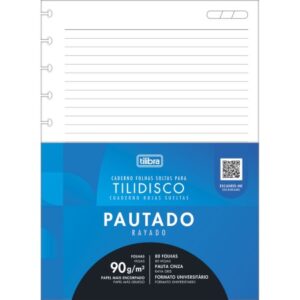 REFIL PAUTADO PARA TILIDISCO UNIVERSITÁRIO 80Folhas 90G TILIBRA
