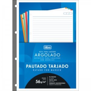 REFIL TILIFLEX PARA CADERNO ARGOLADO UNIVERSITÁRIO TARJADO 96 FOLHAS TILIBRA