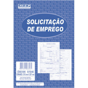 SOLICITACAO DE EMPREGO BLOCO COM 50 FOLHAS SAO DOMINGOS
