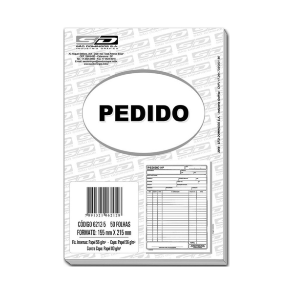 TALAO DE PEDIDO 1/18 1VIA 50FOLHAS PACOTE C/20 BLOCOS SAO DOMINGOS