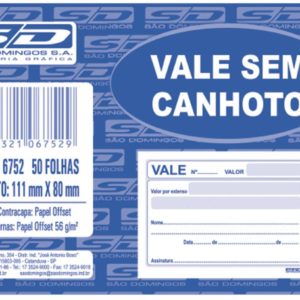VALE SIMPLES 100FLS.  PACOTE C/20 BLOCOS SAO DOMINGOS