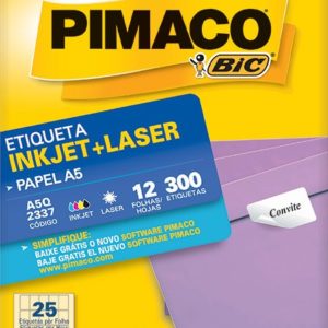ETIQUETA MULTIUSO AUTOCOLANTE  INKJET+LASER A-5 Q2337C/12FLS. PIMACO