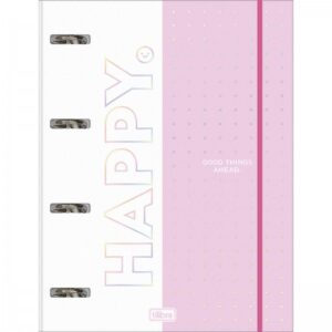 CADERNO ARGOLADO CARTONADO UNIVERSITÁRIO COM ELÁSTICO HAPPY  80 Folhas TILIBRA