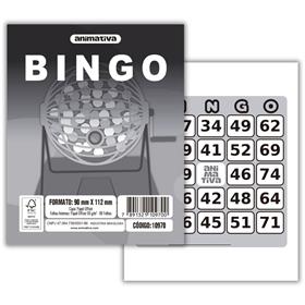 BLOCO de BINGO CINZA 90X112MM 96FOLHAS c/10 ANIMATIVA