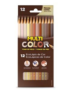 LAPIS DE COR 12 CORES TONS DE PELE MULTICOLOR FABER CASTELL
