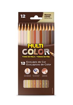 LAPIS DE COR 12 CORES TONS DE PELE MULTICOLOR FABER CASTELL