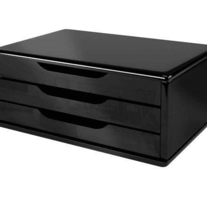 SUPORTE PARA MONITOR 3 GAVETAS MDF 39X26X16CM BLACK 3347 SOUZA