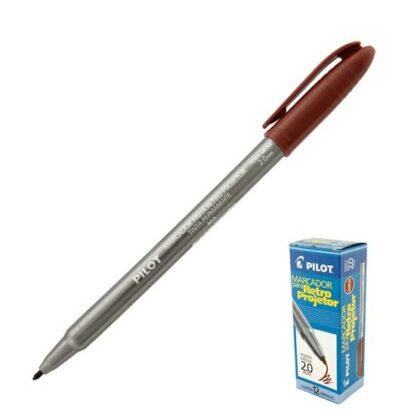 CANETA RETROPROJETOR 2.0MM MARROM CAIXA C/12 UNIDADES PILOT