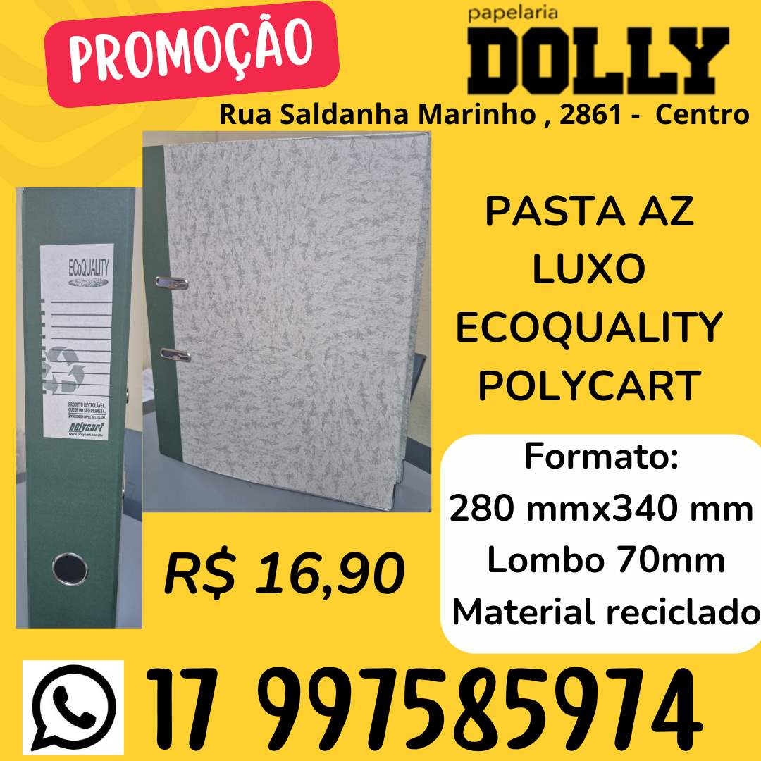 PASTA AZ OFICIO C/VISOR LARGA ECOQUALITY PACOTE COM 4 POLYCART - Imagem 2
