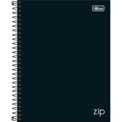 CADERNO UNIVERSITÁRIO ZIP PRETO CAPA DURA  1 MATÉRIA 80 FOLHAS TILIBRA