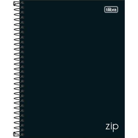 CADERNO UNIVERSITÁRIO ZIP PRETO CAPA DURA 1 MATÉRIA 80 FOLHAS TILIBRA